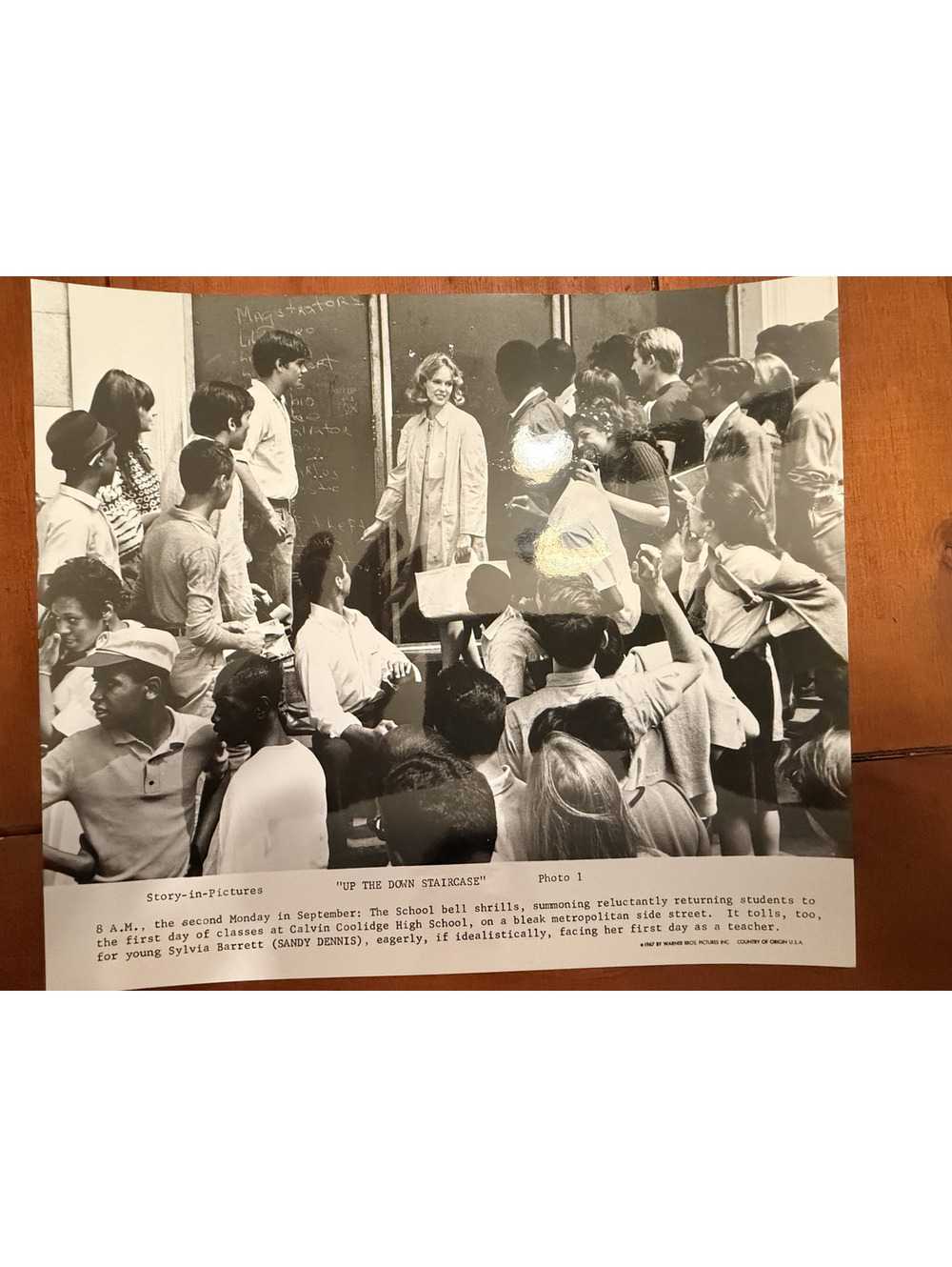 Up the Down Staircase 1967 Movie Press Still Sandy Dennis Hallway 8x10 Photo #1